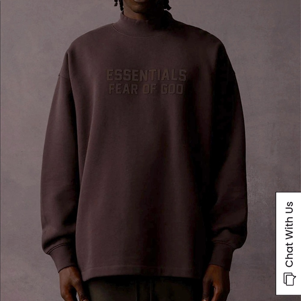 Essentials relaxed crewneck sweater- plum
